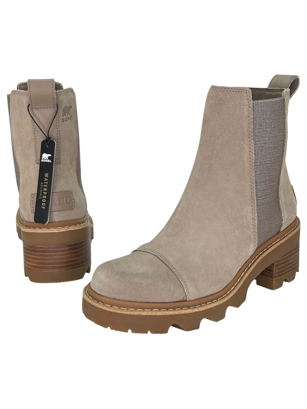 Sorel Joan Now Taupe Suede Waterproof Womens Chelsea Ankle Boots Size 8.5M - Picture 8 of 11